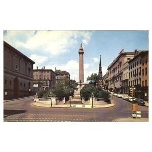 Washington Monument and Mt Vernon Place Postcard
